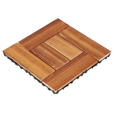 Imagem de SPXMQSS Tábuas de deck de madeira, piso externo para jardim, azulejo de deck interligado fácil de instalar, ótima drenagem para varanda de jardim 30 x 30 x 2,2 cm C 33 peças