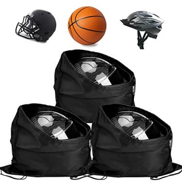 Imagem de Sweetude 3 bolsas para capacete de motocicleta, bolsa de soldagem, bolsa de armazenamento com cordão, mochila de equitação, bolsa esportiva leve para academia, esqui, bicicleta, treinamento, caminhada