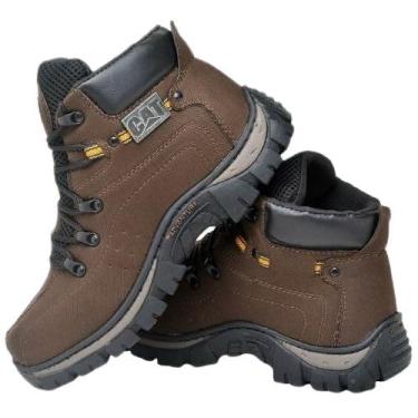 Imagem de Bota Adventure Unissex em Lona, Cano Médio, Marrom e Preto, Solado Antiderrapante, Estilo Hiking, Casual, Palmilha EVA, Numeração 33-44