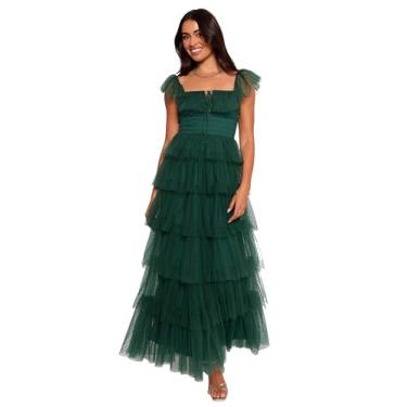 Imagem de Petal & Pup Vestido longo feminino Belle, Verde caçador, PP