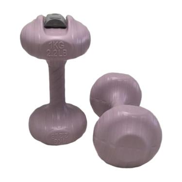 Imagem de YIJU Conjunto de 2 halteres infláveis ​​com água para exercícios infantis, com cabo ergonômico e multifuncional para levantamento de peso, 2kg