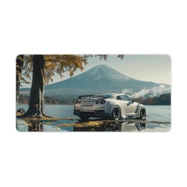 Imagem de HouLaiZhe Tapetes de mouse JDM R35 Mt. Fuji arte reflexiva para jogos JDM tapetes de mesa de carro grandes para teclado de mesa tapete de computador 30 x 60 cm