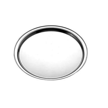Imagem de Bandeja Travessa Garçom Redonda 36cm em Aço Inox (Ideal para Restaurantes, Lanchonetes e Bares)