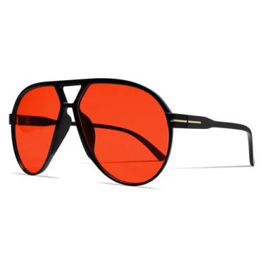 Imagem de Óculos de Sol GUVIVI Retro Aviator Oversized - Estilo Vintage Tortoise