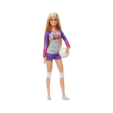 Imagem de Boneca barbie feita para mexer profissões jogadora de vôlei - mattel h