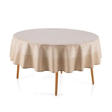 Imagem de Toalha de Mesa Redonda Jacquard - Flor do Natal - 6 Lugares - Karsten