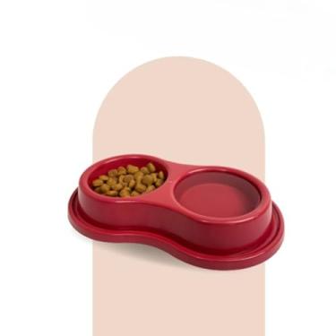 Imagem de Comedouro Duplo Anti-Formiga 250ml - Para Gatos, Cachorros e Coelhos, Polipropileno Atóxico e 100% Lavável(Vermelho)