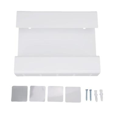 Imagem de ZJchao Suporte de Palha para Montagem Em Parede, Organizador de Palha para Armário, Com Drenagem Inferior Adesiva, Porta de Armário de Acrílico, Organizador de Armazenamento (Branco)