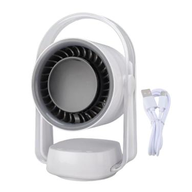 Imagem de Ventilador oscilante de mesa silencioso recarregável de alta velocidade 100 velocidades ajustáveis ​​Longa vida útil da bateria Ventilador circulador de ar de mesa para quarto,