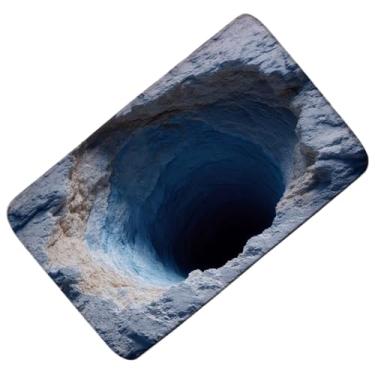 Imagem de Tapete absorvente de banheiro – Capacho antiderrapante – Design 3D Visual Abyss Tapete absorvente de banheiro | para cozinha, casa, porta da frente, interior, exterior, chuveiro, banheira, apartamento