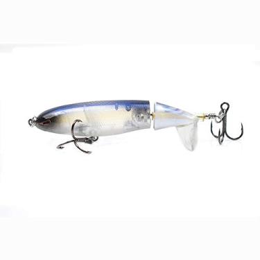 Imagem de Isca de Pesca Bait Duro Propulsor Tractor Popper Água Superficial com Cauda Rotativa Flutuante em 2 Segmentos Artificial Lifelike Crankbait Anzóis para Peixes Bass Trout Pike