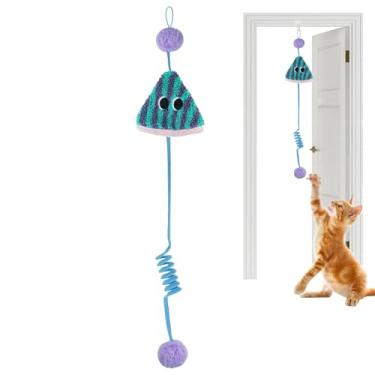 Imagem de Brinquedo De Moldura De Porta Para Gatos,Jogo Interativo de Atiçador - Brinquedo Interativo Com Bola E Corda Elástica - Para Estimulação Mental E Exercício Para Gatos De Todas As Raças, Casa E Jardim
