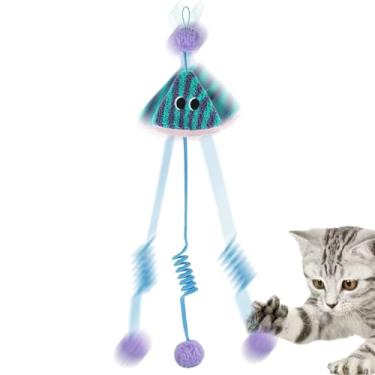Imagem de Brinquedo De Porta Para Gato | Corda Elástica Esticável Para Enriquecimento,Brinquedo Interativo Com Bola E Corda Elástica,Para Estimulação Mental E Exercício Para Gatos De Todas As Raças, Casa E Jard