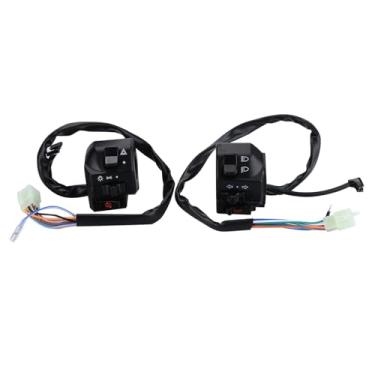 Imagem de 1 par de interruptores de controle de guidão de motocicleta ATV 7/8 polegadas 22 mm buzina de seta de luz de controle de farol liga/desliga parada do motor interruptor elétrico
