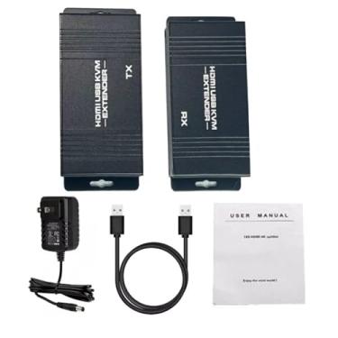 Imagem de Extensor HDMI KVM, HDMI 1080P@60Hz Over Ethernet Cat5e/6 suporta teclado mouse
