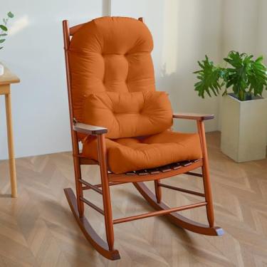 Imagem de Activance Conjunto de almofadas para cadeira de balanço para ambientes internos grandes com laços almofada lombar extra de veludo holandês premium enchimento de alta resiliência fundo antiderrapante