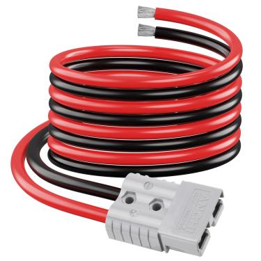 Imagem de ELFCULB Cabo de alimentação de guincho conector Anderson 120A 6AWG, cabos jumper de conexão rápida de bateria para trator de motor de carro de empilhadeira (6FT)