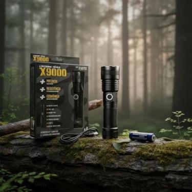 Imagem de Lanterna Tática Militar LED X9000 19W 500 Metros De Alcance Preto 2500 Lumens