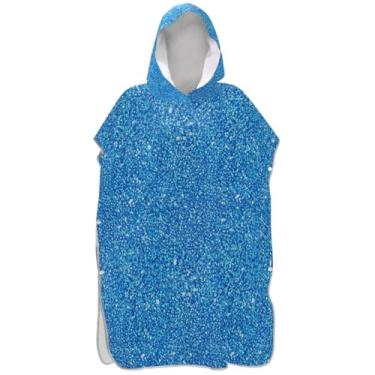 Imagem de Joisal Blue Flash Poncho de Surf Poncho Trocador para Adultos Plus Size Homens Mulheres Poncho com Capuz Toalhas de Banho com Capuz