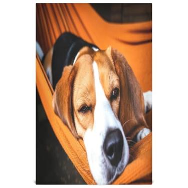 Imagem de Joisal Toalhas de prato decorativas impressas para cozinha bonito desenho animado marrom beagle toalhas de chá fofas panos de prato reutilizáveis absorventes 45 x 71 cm, 1 pacote