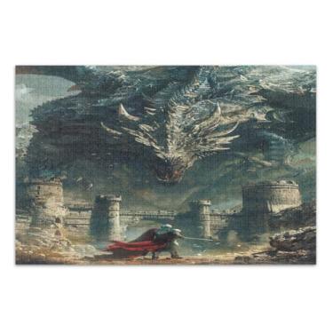 Imagem de Quebra-cabeça engraçado Warriors Vs Monsters com letras nas costas 1000 peças para adultos