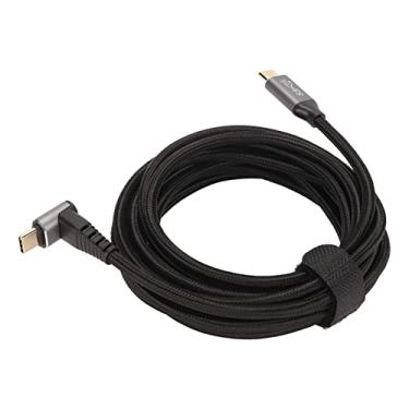 Imagem de Cryfokt Cabo USB C de 90 Graus Cabo de Carregamento Rápido Profissional para Steam Deck 4K 60Hz Tela de Projeção HD para Trabalho, Estudo, Entretenimento, Liga de Alumínio, Linha Trançada de Nylon