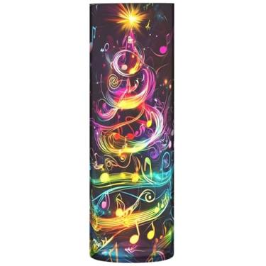 Imagem de Árvore de Natal, notas musicais, vasos e plantadores de plástico coloridos, vasos de flores decorativos, decorações cilíndricas para quarto, 30 cm x 9,9 cm