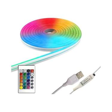 Imagem de Fitas LED Flexíveis RGB Com Controle Remoto E Sincronização Musical, C