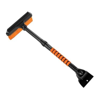 Imagem de Yosoo Health Gear Escova de Neve e Raspador de Gelo Atualizados para Pára- de Carro, Ferramenta Removível de Remoção de Neve 2 Em 1 Com Cabeça de Escova Giratória Reforçada e Poste Extensível de