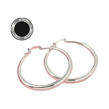 Imagem de 925 prata esterlina polido círculo brincos moda feminina charme presen