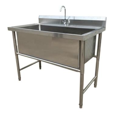Imagem de Pia de cozinha comercial com 1 compartimento, pia utilitária, pia industrial, pia de aço inoxidável independente, pia industrial (120 cm/47,2 pol.)