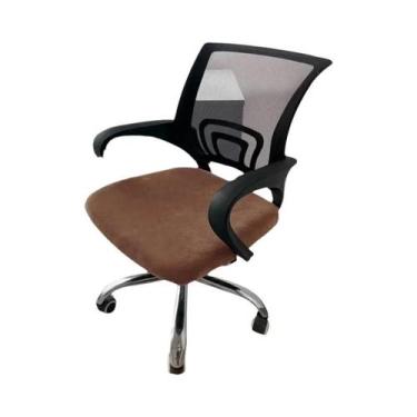 Imagem de Capa De Cadeira De Escritório Em Veludo Elástico Universal Para Cadeir