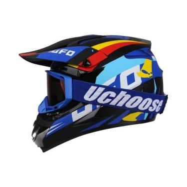 Imagem de Capacete De Motocicleta Feminino Adulto Certificado DOT Kask Cross Dow
