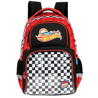 Imagem de Mochila Costas Escolar Hot Wheels Oficial MS49981 - Luxcel, vermelho
