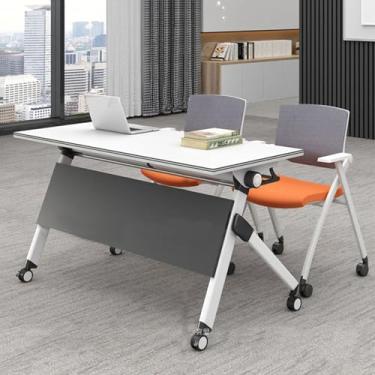 Imagem de Mesa dobrável para sala de conferências, mesa de computador multifuncional retangular, mesa de conferência para móveis de negócios, mesa de conferência resistente, para salas de reuniões de escritório