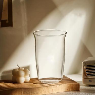 Imagem de Copo de café de vidro, vidro transparente resistente ao calor de 550 ml, 13 cm de altura, 9 cm de diâmetro