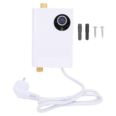 Imagem de Hilitand Aquecedor de água Sem Tanque, Material de Latão de Aço Inoxidável Tela de Toque LCD à Prova D'água IPX4, Com Função de Autoverificação Inteligente, para Cozinha, Apartamento, (Plugue UE 220V)