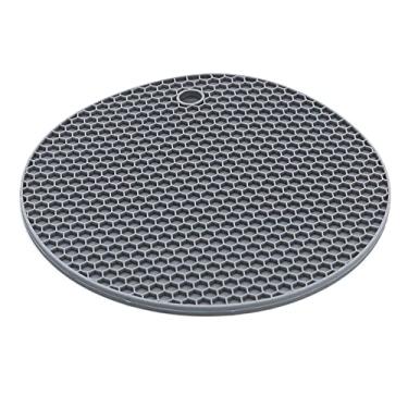 Imagem de Descanso de Panela Redondo de Silicone Cinza, SIL3123-CZ, Euro Home