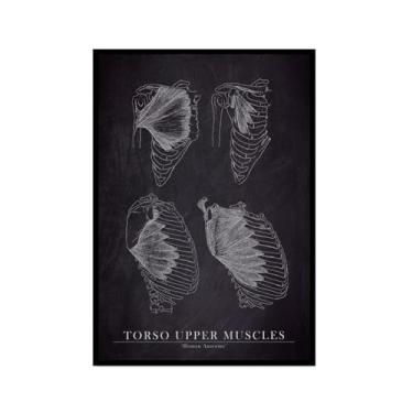 Imagem de Arte de anatomia humana, pintura em tela médica, vintage, esqueleto muscular, educação, pôster, impressão de imagem de parede, decoração de clínica hospitalar (SKU5,20,3x30,5 cm = (20 x 30 cm
