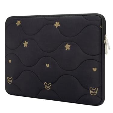 Imagem de Songbala Capa protetora para laptop de 13 e 14 polegadas compatível com MacBook Air, MacBook Pro 13 de 14 polegadas, à prova de choque, acolchoada para laptop, preta