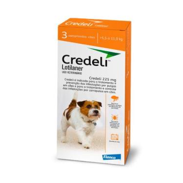 Imagem de Credeli 225mg Antipulgas e Carrapatos Para Cães de 5,5 a 11kg Com 3 Co