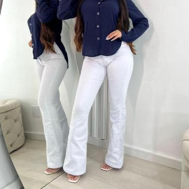 Imagem de Calça Jeans Flare Premium Com Alta Elasticidade Boca De Sino - Xora Me
