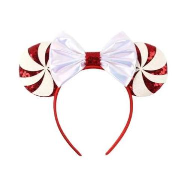 Imagem de Tiara De Natal Mickey Mouse Com Lantejoulas Em Forma De Floco De Neve 