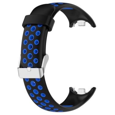 Imagem de FUKUZL Pulseira de silicone para Xiaomi Band 9 8, pulseira de substituição para relógio inteligente respirável de duas cores para Xiaomi MiBand 8/9, One Size, Ágata