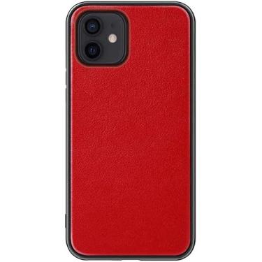 Imagem de MAALYA Capa porta-cartão para Apple iPhone 12 Mini (2020) 5,4 polegadas, totalmente envolvida à prova de choque capa de telefone de carro de couro para transporte de volta (cor: vermelho)