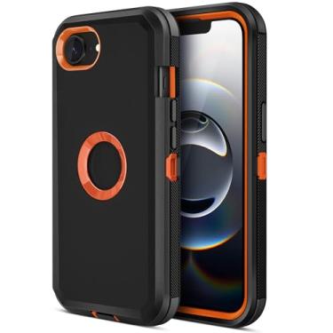 Imagem de Jiunai Capa para iPhone 16e, resistente, à prova de choque, resistente, sem tela, camada dupla à prova de poeira, capa de celular para iPhone 16 e 6,1 polegadas 2025 homens mulheres adolescentes preto