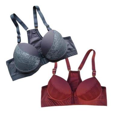 Imagem de Sutiã Nadador Reforçado Plus Com Bojo Rendado (kit Com 2) - Mi Amore, 