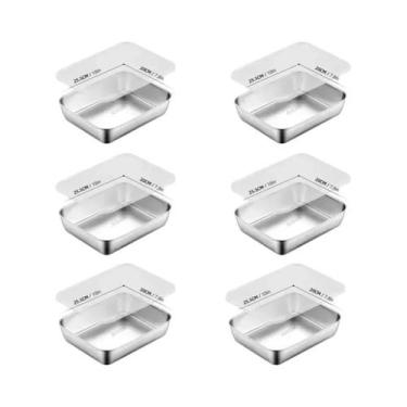 Imagem de Conjunto De 6 Recipientes De Armazenamento De Alimentos Em Aço Inoxidá