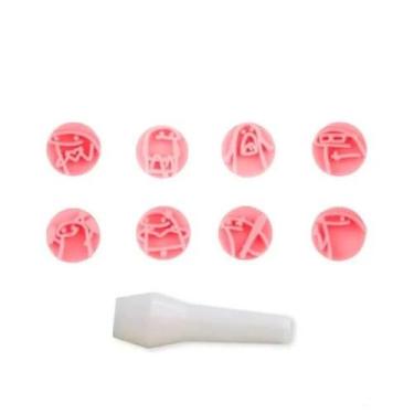 Imagem de Carimbos flork rosa bebê kit com 9 peças bluestar