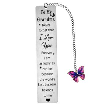 Imagem de Marcadores de livro para avó presentes de aniversário de Natal para neta, neto, dia das mães, presente para a avó, marcador de página, lembrança I Love You, presente de Dia de Ação de Graças para